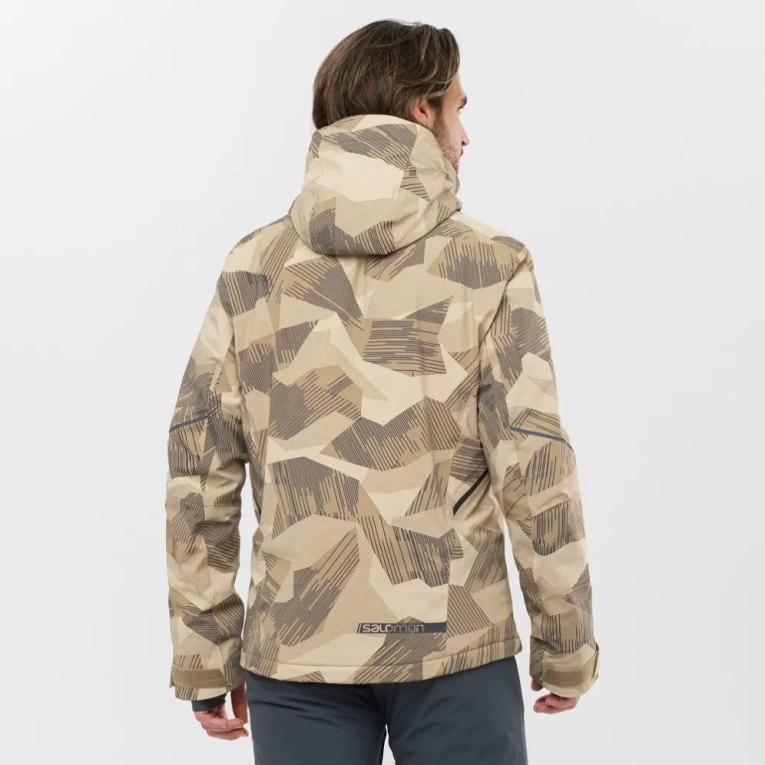 Camo Salomon Brilliant Insulated Men's Ski Jackets | IE OH2710